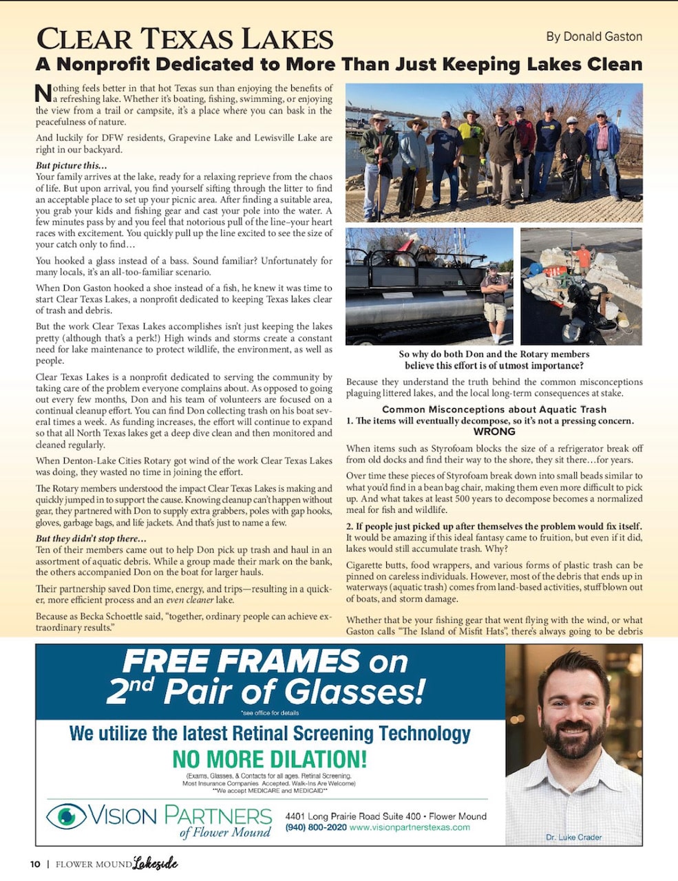 Clear Texas Lakes featured in Flower Mound Lakeside Magazine